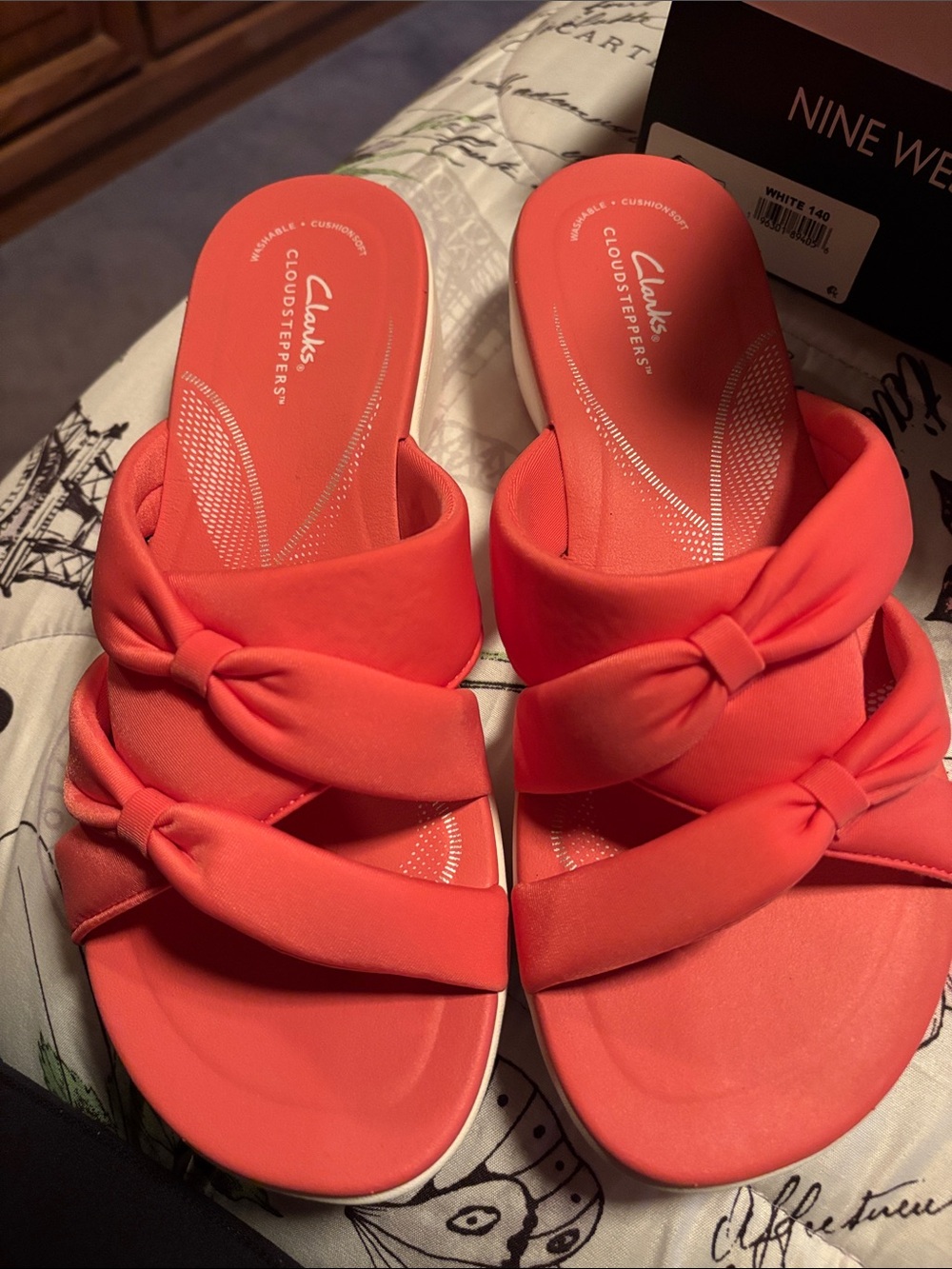 Clarks Coral Knot Slide thong Sandals 9M New